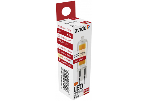 INDISP- Bec LED capsulă 3W G4 COB 12V WW Avide