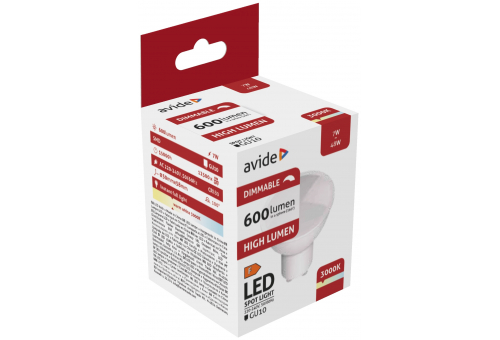 LED Spot Plastic Dimmable 7W GU10 WW