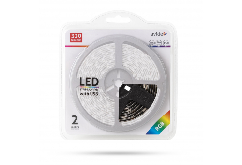 Bandă LED 5V 7.2W SMD5050 30LED RGB IP65 2m Avide